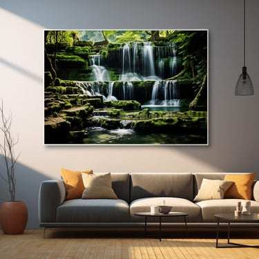 Green Waterfall Painting